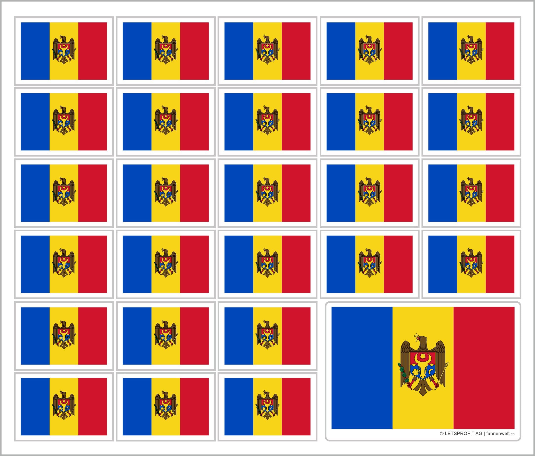 Aufkleber Moldau / Moldawien auf Bogen | 12.5 x 10.5 cm - Bild 1