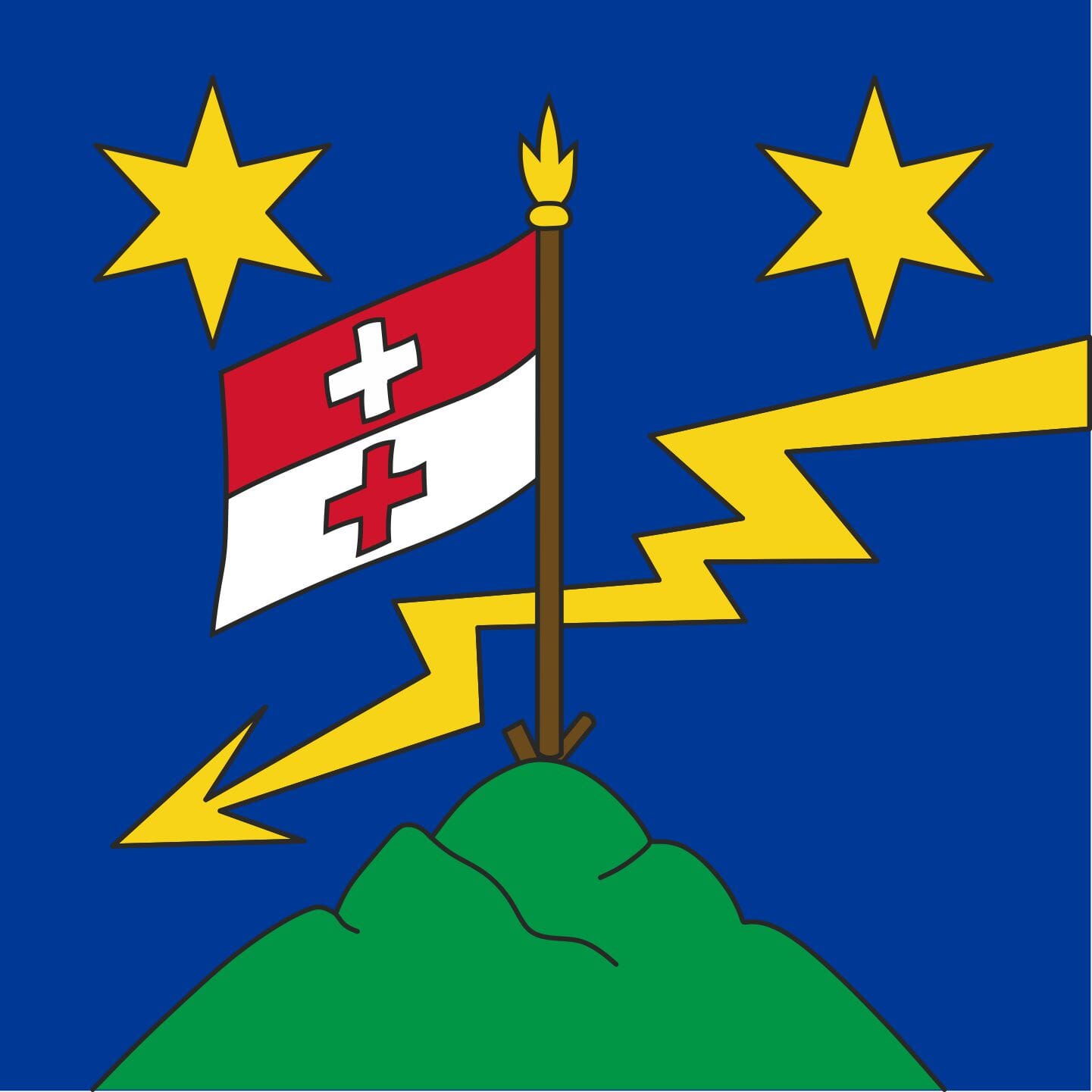 Fahne Gemeinde 3989 Blitzingen Ehemalige Gemeinde (VS) | 30 x 30 cm und Gr&ouml;sser - Bild 1