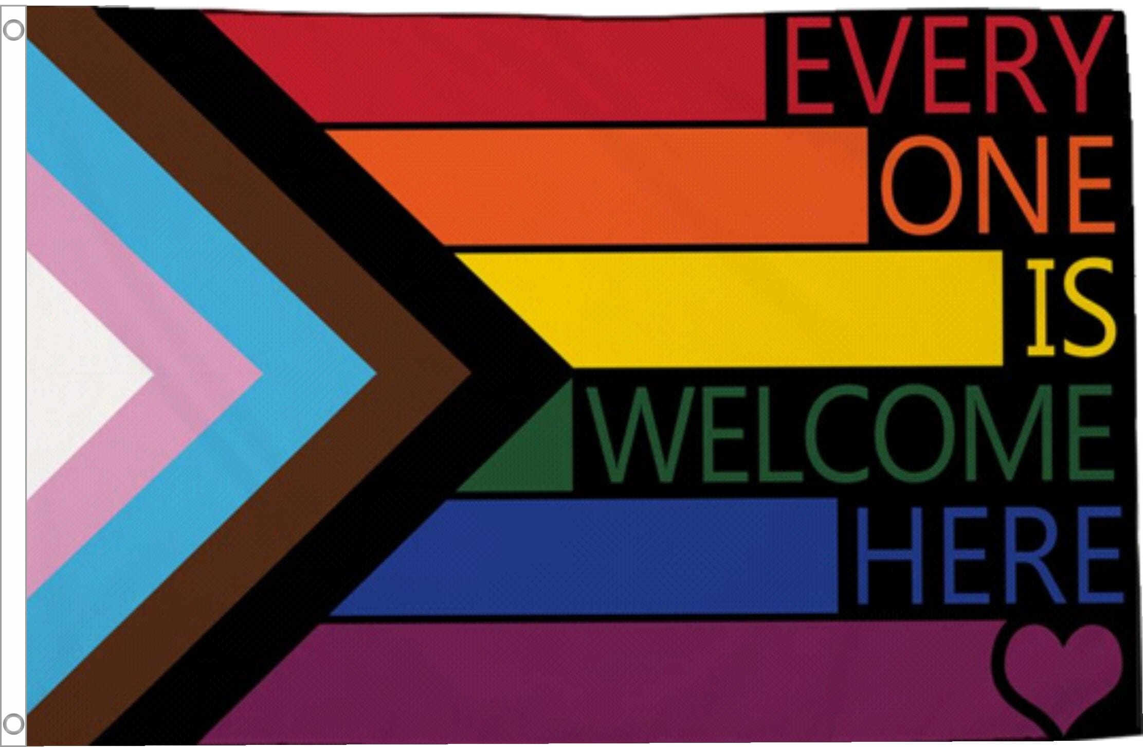 Hier ist jeder willkommen / Everyone Is Welcome Here Fahne aus Stoff | 90 x 150 cm - Bild 1