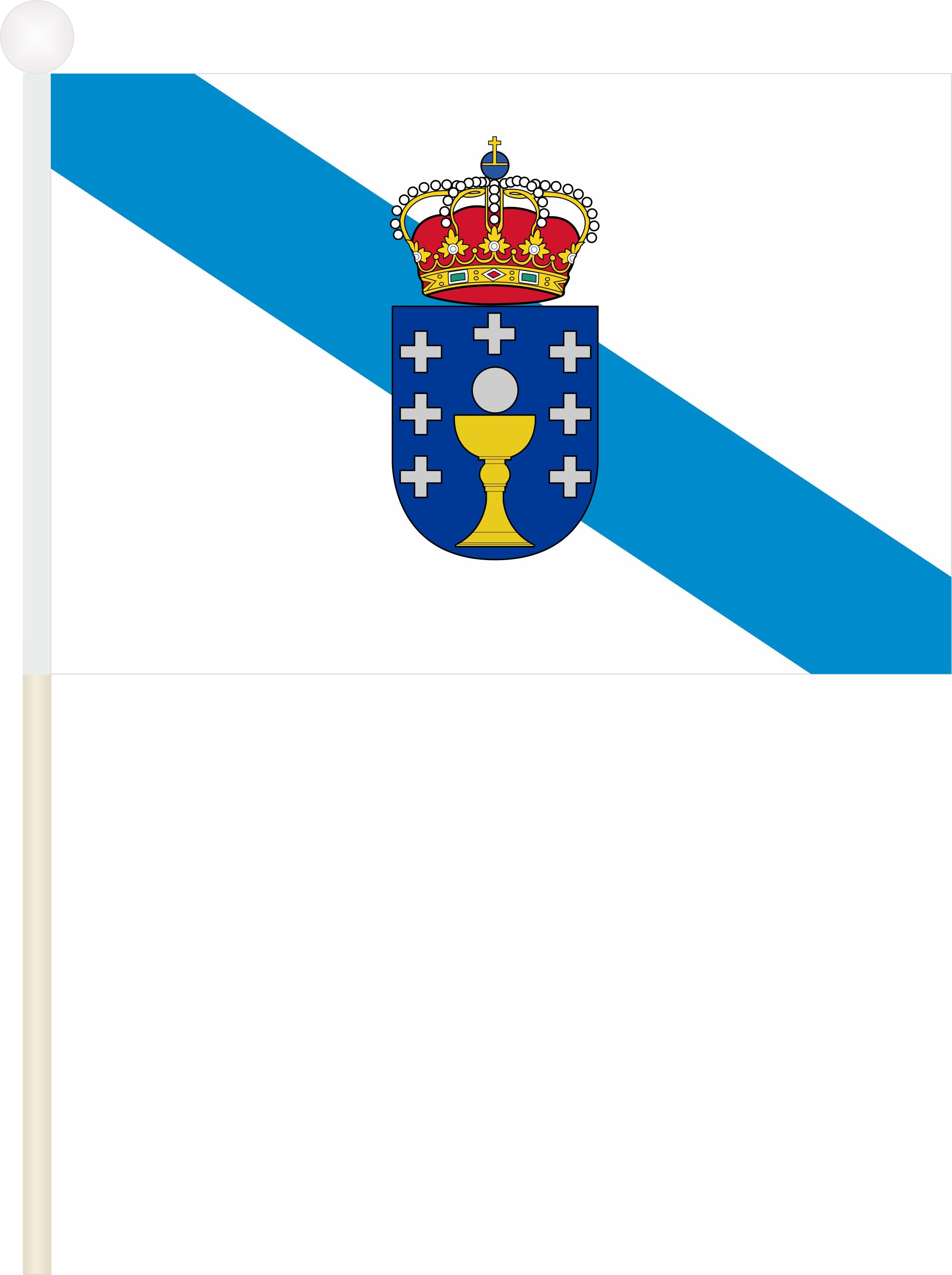 Galicia / Galizien Fahne / Flagge am Stab | 30 x 45 cm - Bild 1