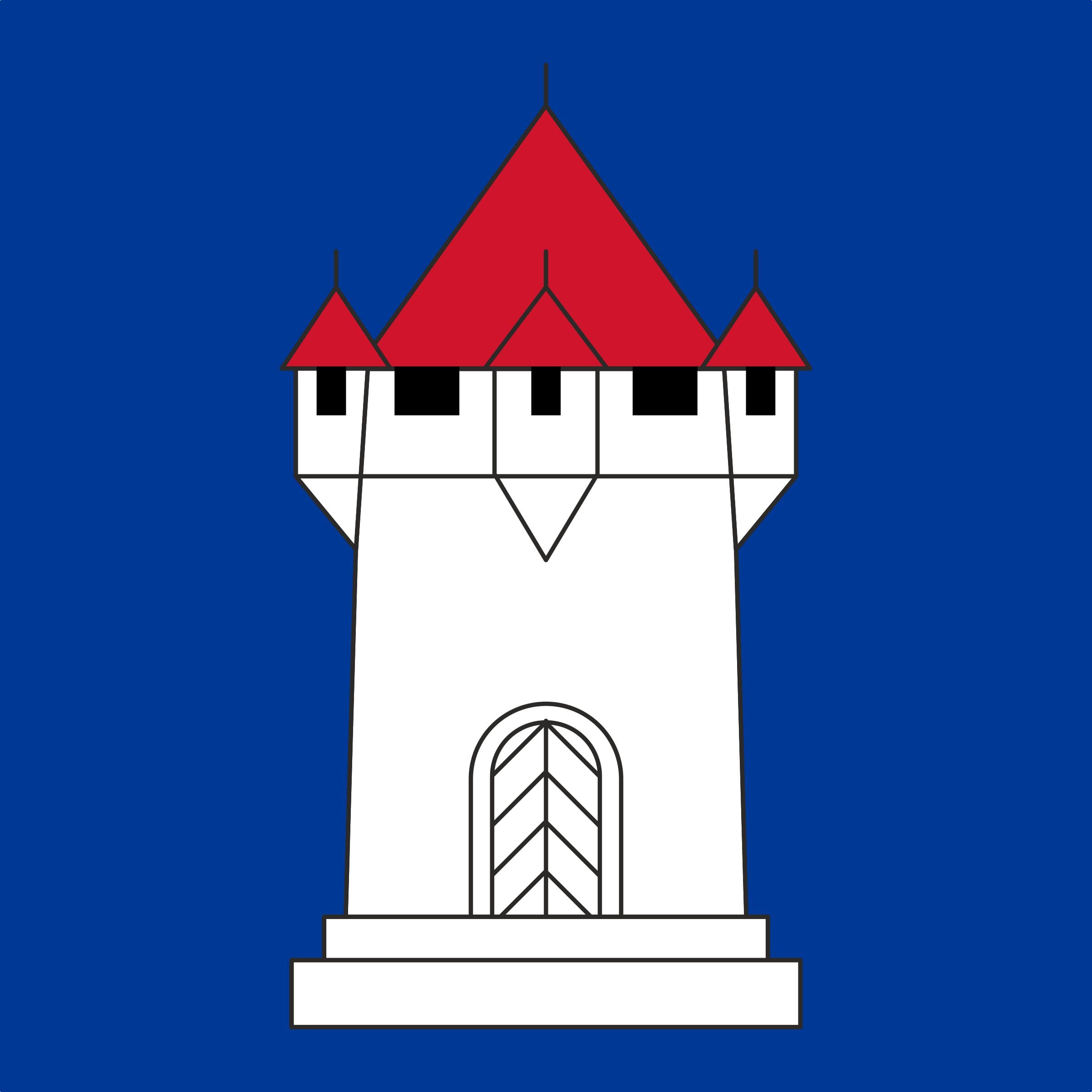 Fahne Quartier 8000 Z&uuml;rich-Oberstrass (ZH) | 30 x 30 cm und Gr&ouml;sser - Bild 1