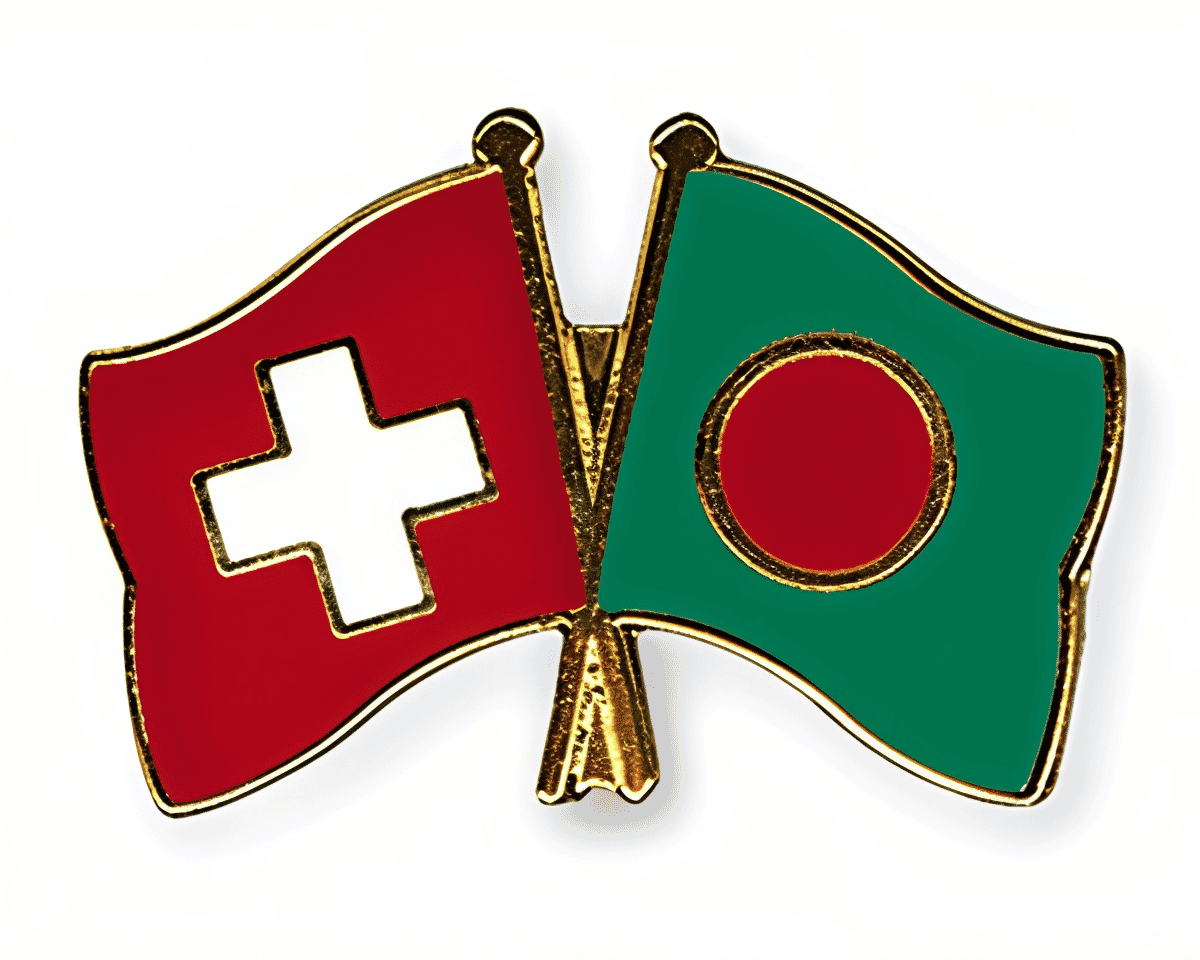 Freundschaftspin Schweiz-Bangladesch | Gr&ouml;sse ca. 22mm - Bild 1