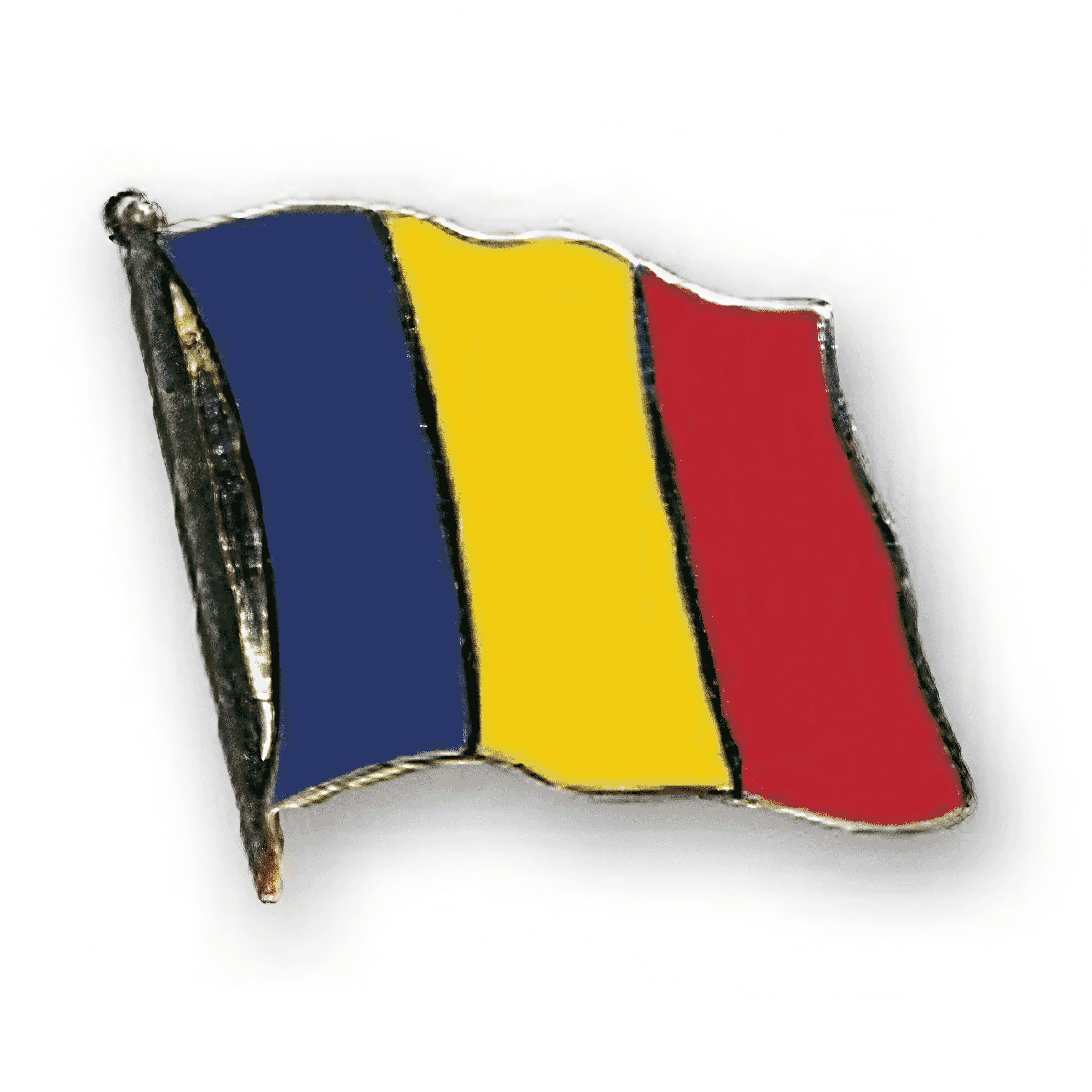 Flaggen Pin Andorra Zivilflagge geschwungen | ca. 20 mm - Bild 1