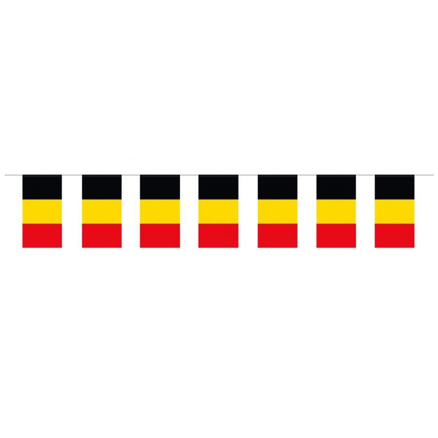 Fahnenkette Belgien gedruckt aus Papier | 20 Fahnen 12 x 24 cm 5 m lang - Bild 1