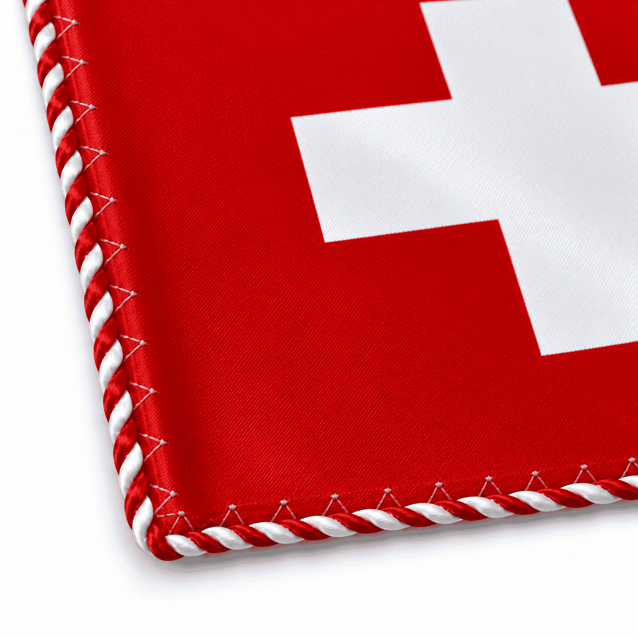 Schweizer Tischbanner 16 &times; 16 cm Dekorsatin mit Kordel - Bild 4