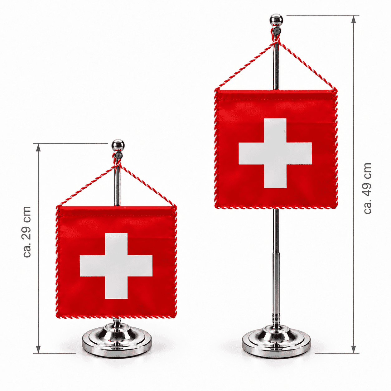Schweizer Tischbanner 16 &times; 16 cm Dekorsatin mit Kordel - Bild 8