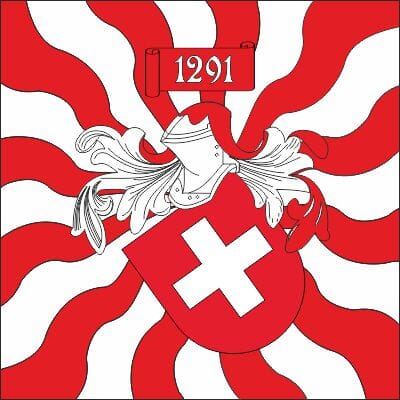 Fahne geflammt Schweiz | 150 x 150 cm in verschiedenen Ausf&uuml;hrungen - Bild 1