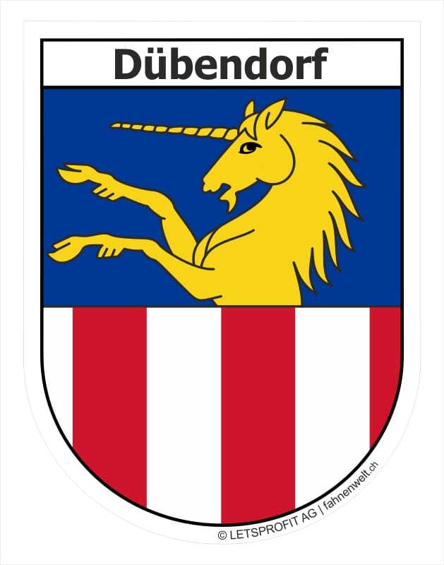 Kleber Wappen D&uuml;bendorf 6.5 x 8.5 cm - Bild 1