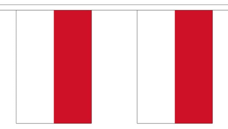 Fahnenkette Monaco gedruckt aus Stoff | 30 Fahnen 15 x 22.5 cm 9 m lang - Bild 1