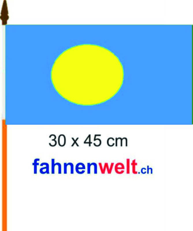 Palau Fahne am Stab gedruckt | 30 x 45 cm - Bild 1