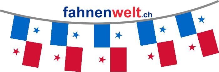 Fahnenkette Panama gedruckt aus Stoff | 30 Fahnen 15 x 22.5 cm 9 m lang - Bild 1