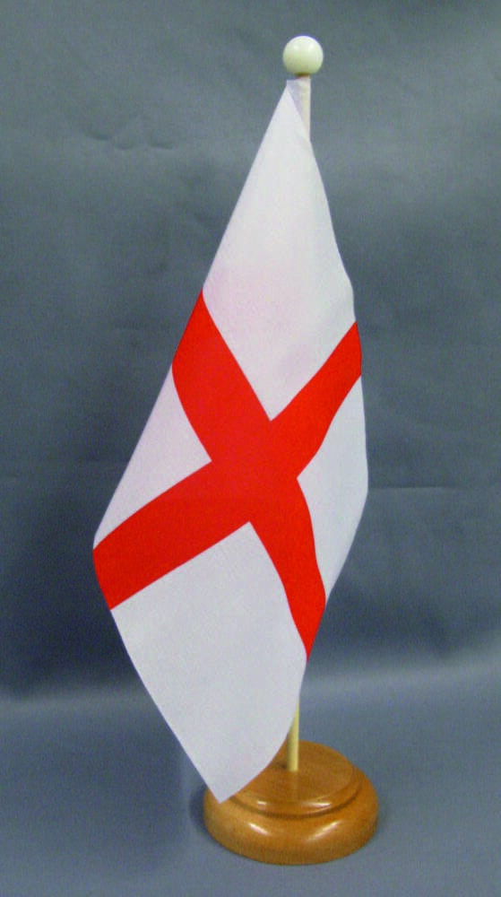 England Tisch-Fahne aus Stoff mit Holzsockel | 22.5 x 15 cm - Bild 1