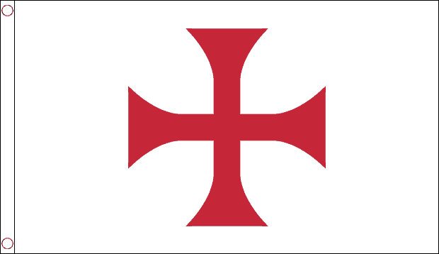 Tempelritter mit Kreuz / Knights Templar Red Cross Fahne gedruckt | 90 x 150 cm - Bild 1