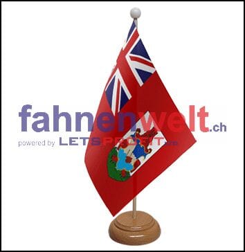 Bermuda Inseln Tisch-Fahne aus Stoff mit Holzsockel | 22.5 x 15 cm - Bild 1
