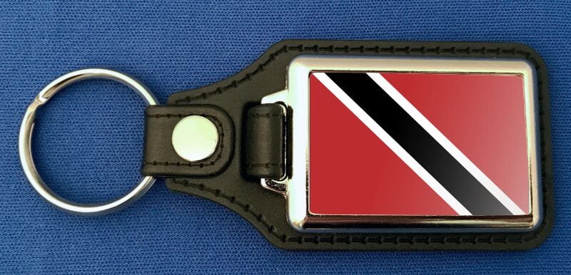 Trinidad und Tobago Schl&uuml;sselanh&auml;nger aus Metall und Kunstleder | ca. 95 X 37 mm - Bild 1