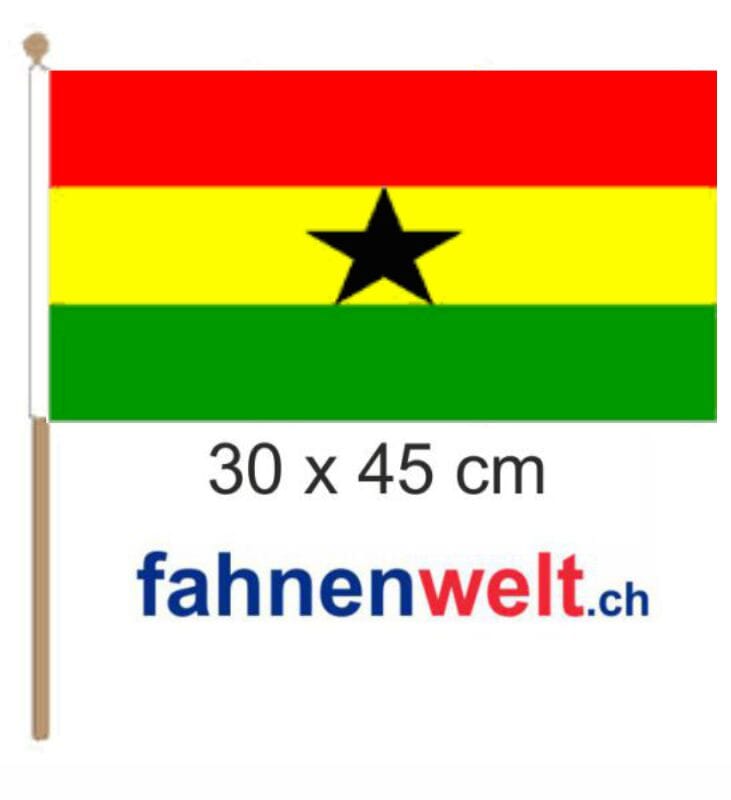 Ghana Fahne / Flagge am Stab | 30 x 45 cm - Bild 1
