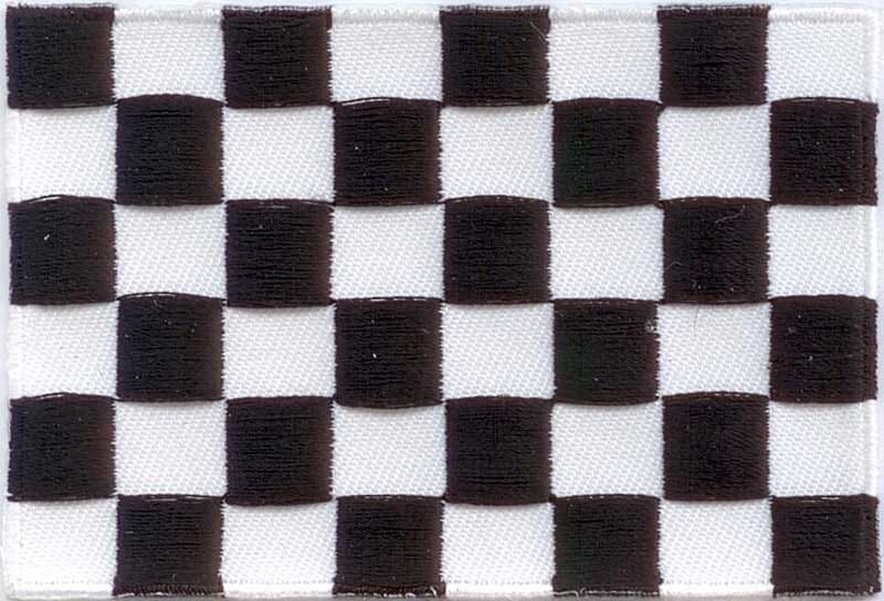 Patch Sticker zum aufb&uuml;geln Zielflagge | 5.5 x 9 cm - Bild 1