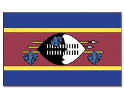 K&ouml;nigreich von Swasiland / Eswatini Hissfahne gedruckt im Querformat | 90 x 150 cm - Bild 1
