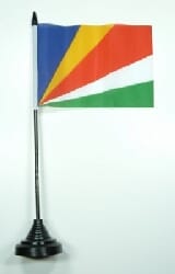Seychellen Tisch-Fahne mit Fuss | 10 x 15 cm - Bild 1