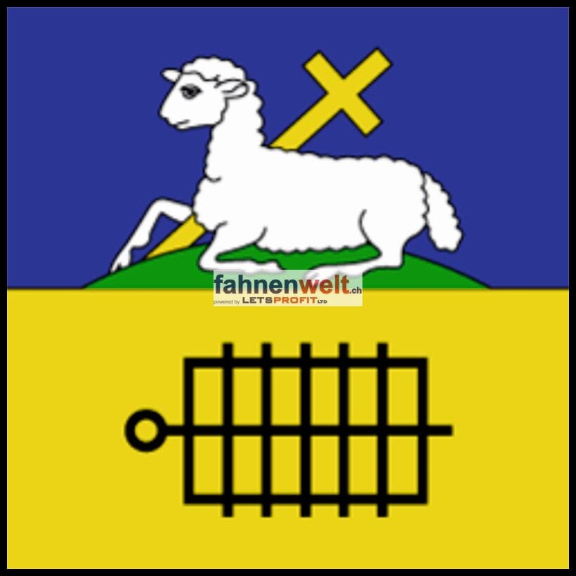 Fahne Gemeinde 1695 Rueyres-St-Laurent Ehemalige Gemeinde (FR) | 30 x 30 cm und Gr&ouml;sser - Bild 1