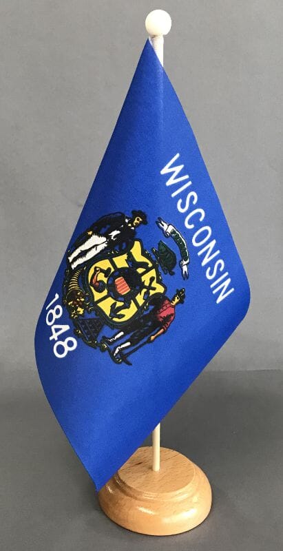 Wisconsin Tisch-Fahne gedruckt | 10 x 15 cm - Bild 1