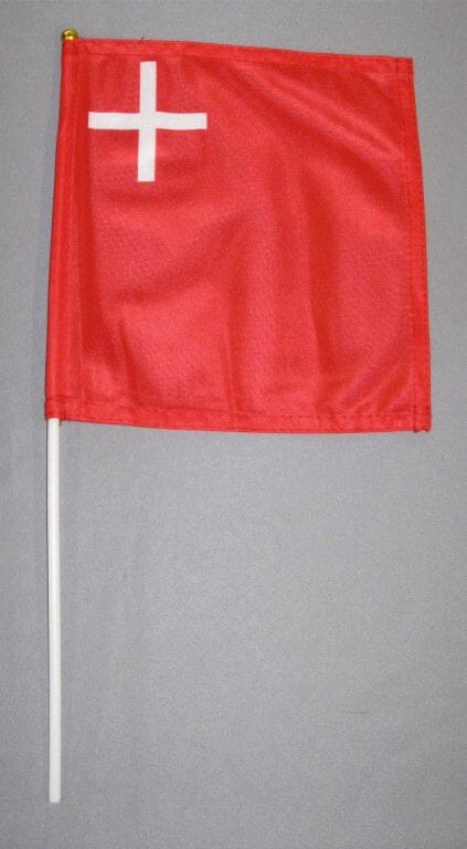 Fahne Schwyz am Stab Pack &agrave; 5 oder 15 St&uuml;ck | 20 x 20 cm | Stoff - Bild 1