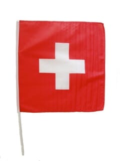 Schweiz Fahne / Flagge am Kunststoffstab | 60 x 60 cm - Bild 1