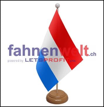 Luxemburg Tisch-Fahne aus Stoff mit Holzsockel | 22.5 x 15 cm - Bild 1