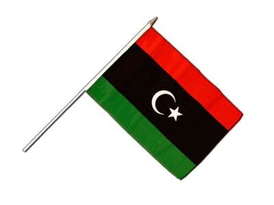 Libyen Fahne am Stab gedruckt | 30 x 45 cm - Bild 1