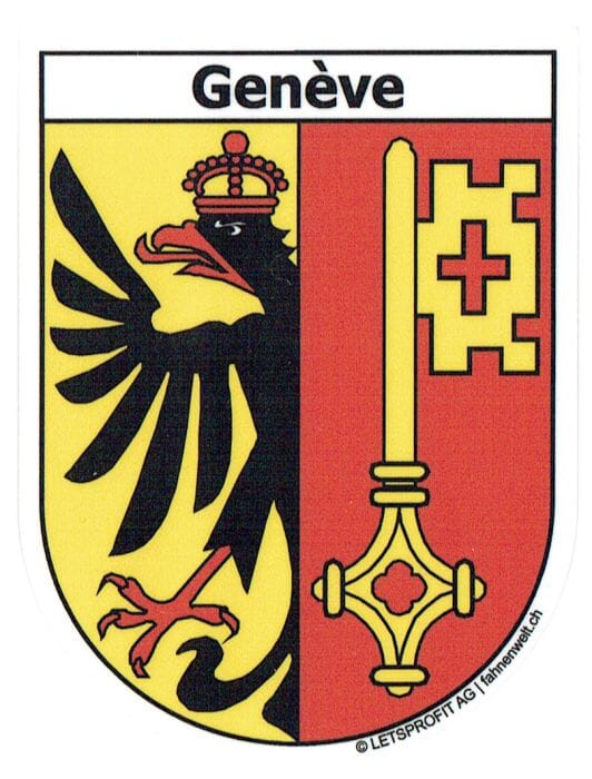 Wappen Genf/Gen&egrave;ve Aufkleber GE | ca. 13.5 x 17.7 cm - Bild 1