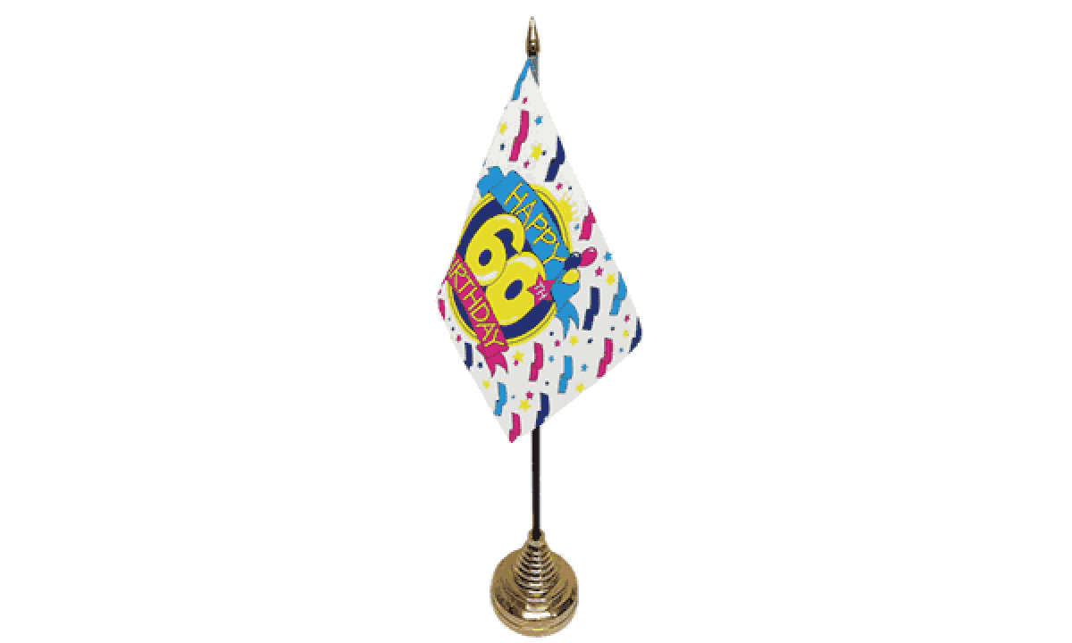 Happy Birthday 60 Tisch-Fahne gedruckt | 10 x 15 cm - Bild 1