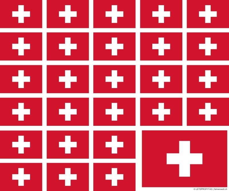 Aufkleber Schweiz quer auf Bogen | 12.5 x 10.5 cm - Bild 1