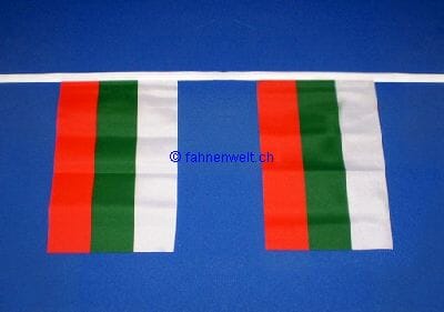 Fahnenkette Bulgarien gedruckt aus Stoff | 30 Fahnen 15 x 22.5 cm 9 m lang - Bild 1