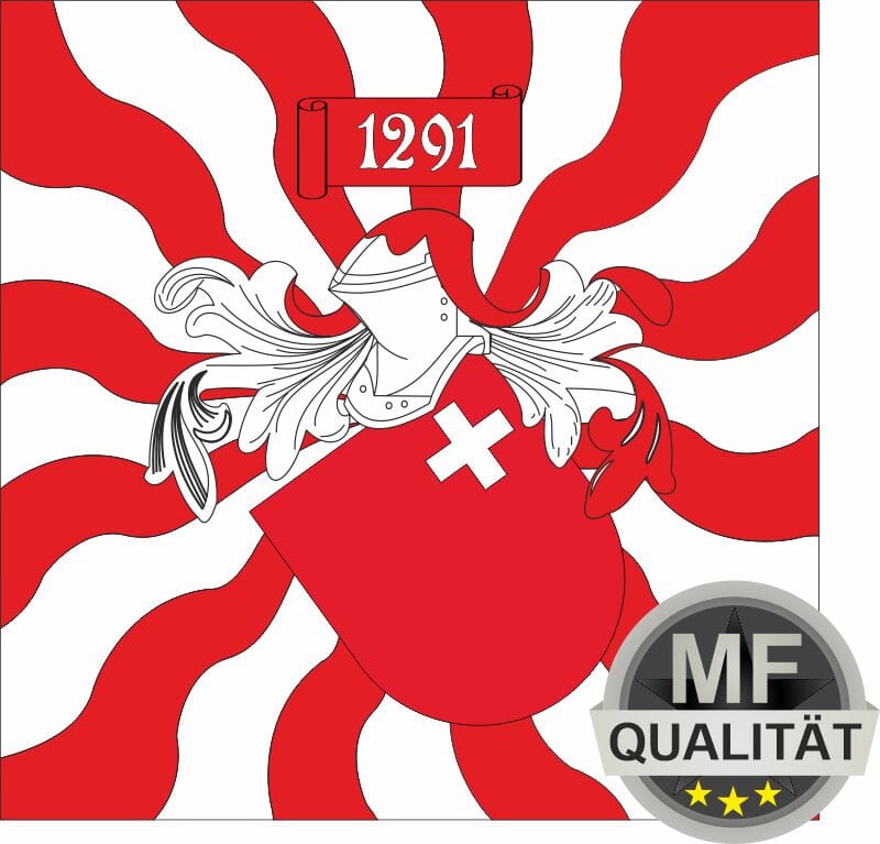 Fahne geflammt Schwyz SZ | 200 x 200 cm - Bild 1