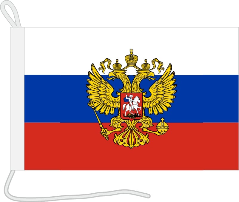 Bootsfahne Russland mit Wappen | 30 x 45 cm - Bild 1