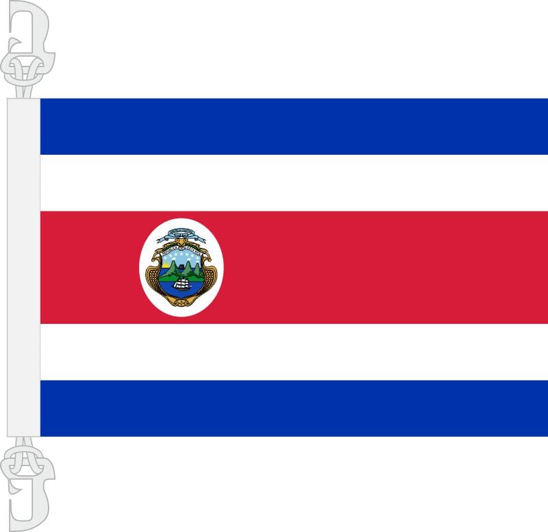 Costa Rica Hissfahne gedruckt im Querformat | 30 x 45 cm - Bild 1