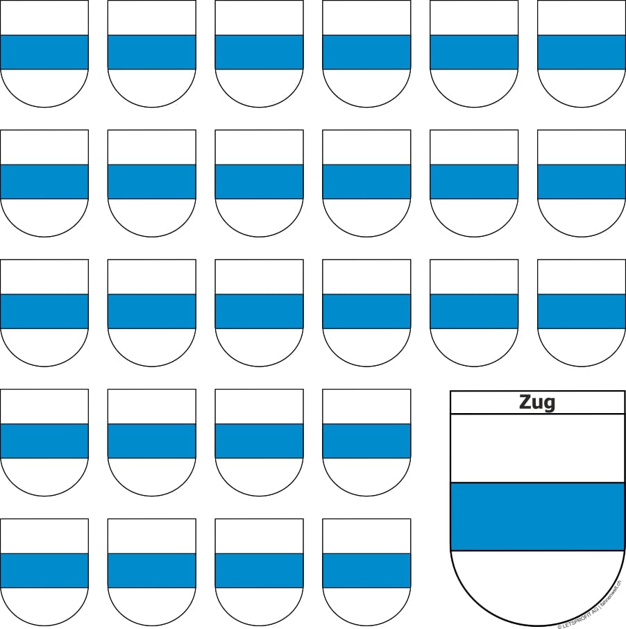 Aufkleber Sticker Zug mit grosser und 26 kleinen Wappen - Bild 1