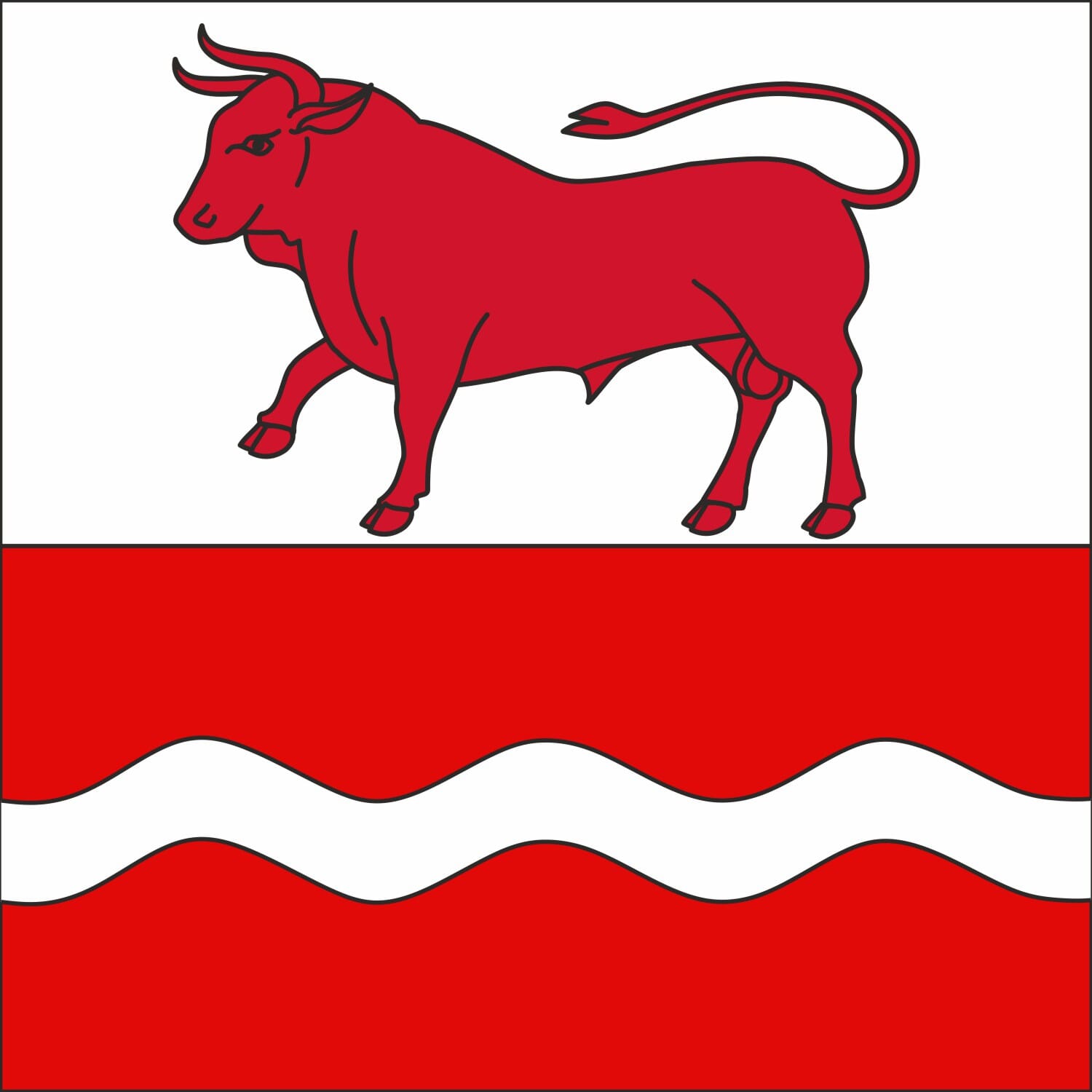 Fahne Gemeinde 1630 Bulle (FR) | 30 x 30 cm und Gr&ouml;sser - Bild 1