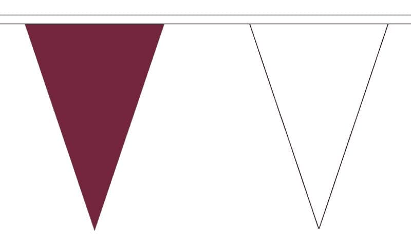 Wimpelkette rotbraun und weiss gedruckt aus Stoff | 50 Wimpel 20 x 30 cm 20 m lang - Bild 1