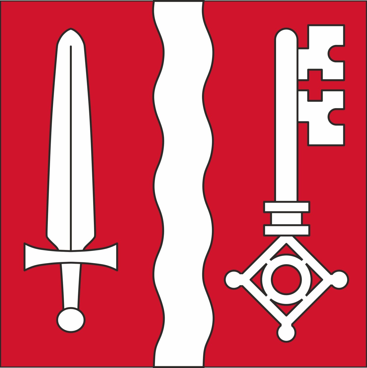 Fahne Gemeinde 4104 Oberwil (BL) | 30 x 30 cm und Gr&ouml;sser - Bild 1