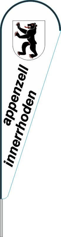 Beach-Flag Kanton Appenzell Innerrhoden in Dropfenform | 224 x 70 cm - Bild 1