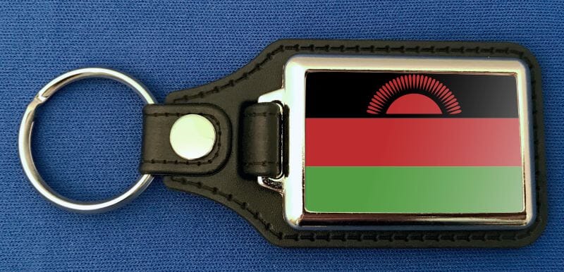 Malawi Schl&uuml;sselanh&auml;nger aus Metall und Kunstleder | ca. 95 X 37 mm - Bild 1