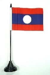 Laos Tisch-Fahne mit Fuss | 10 x 15 cm - Bild 1