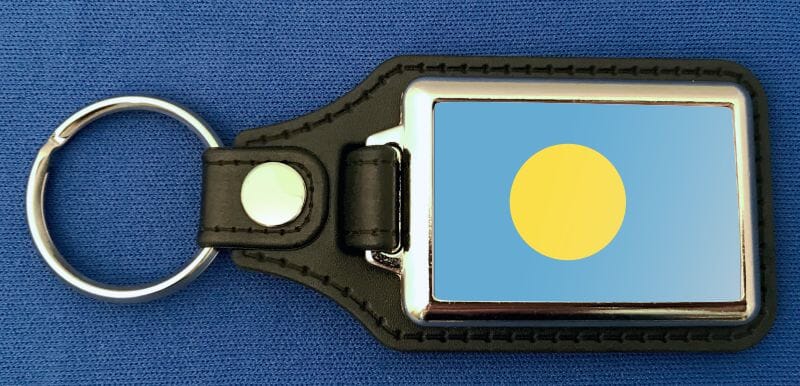 Palau Schl&uuml;sselanh&auml;nger aus Metall und Kunstleder | ca. 95 X 37 mm - Bild 1