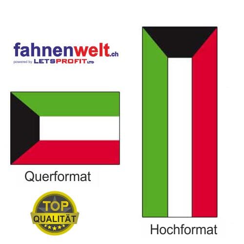 Kuwait Fahne aus Multi-Flag im Hoch- und Querformat | diverse Gr&ouml;ssen - Bild 1