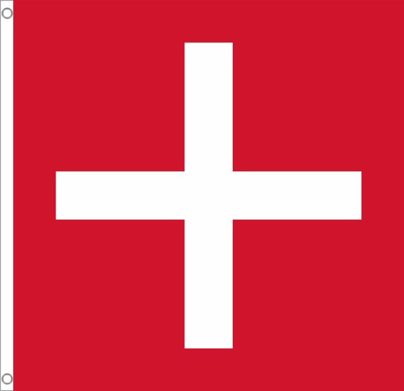 Schweiz Fahne fr&uuml;he Form aus Stoff | 90 x 90 cm und gr&ouml;sser - Bild 1