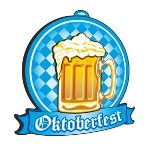 Schild Oktoberfest 3D mit Bierglass | ca. &Oslash; 48 cm - Bild 1