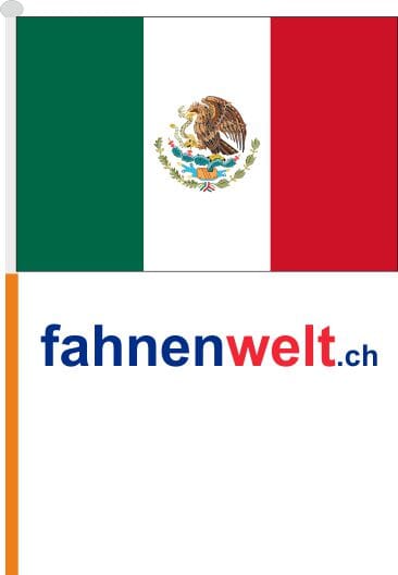 Mexiko Fahne / Flagge am Stab Pack &agrave; 4 St&uuml;ck | 15.5 x 22.5 cm - Bild 1