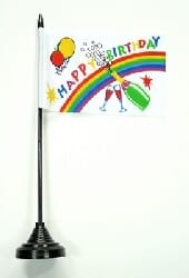 Happy Birthday Tisch-Fahne mit Fuss | 10 x 15 cm - Bild 1