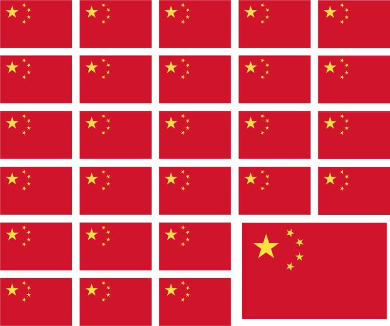 Aufkleber China auf Bogen | 12.5 x 10.5 cm - Bild 1